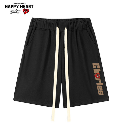 查尔斯桃心宽松五分裤休闲短裤