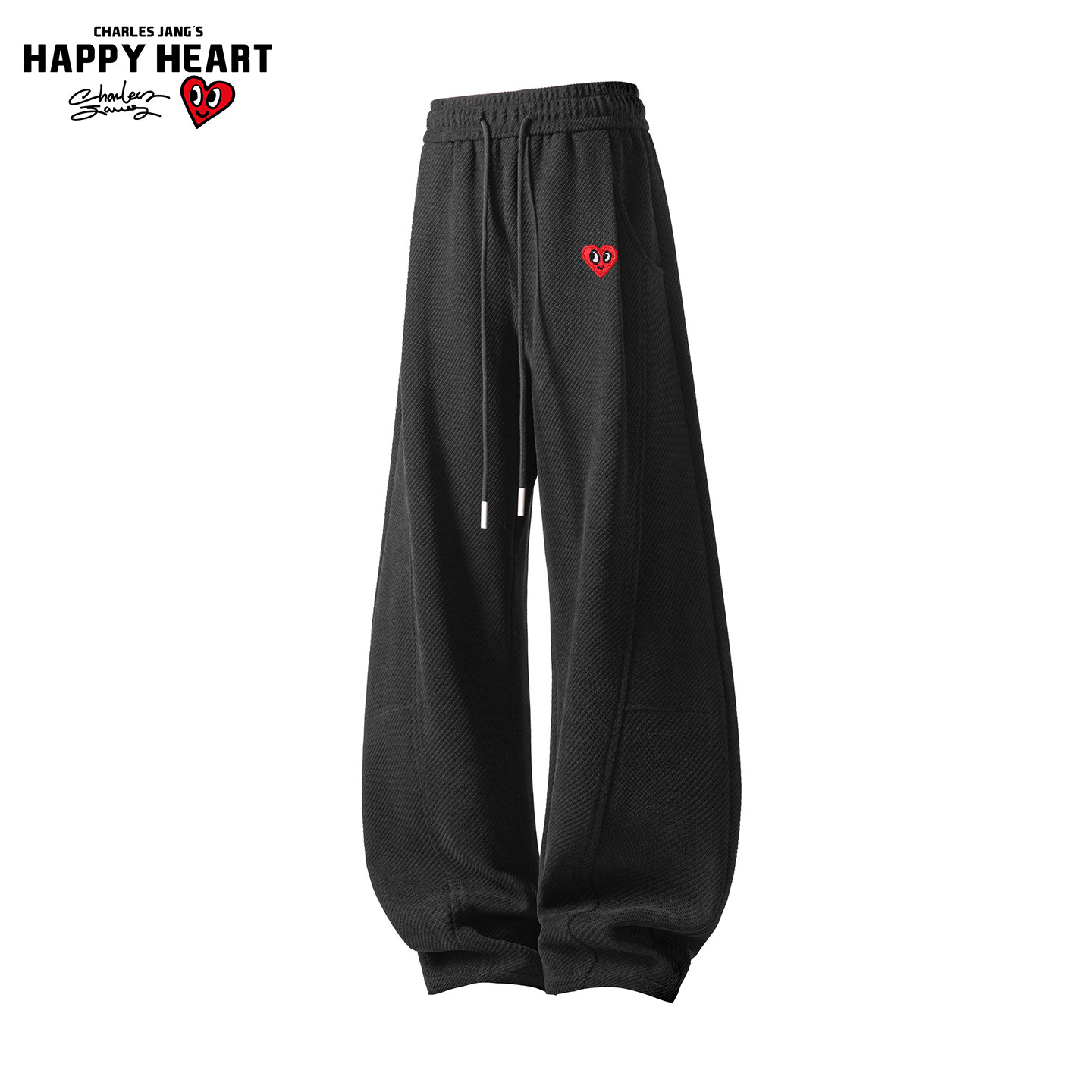 查尔斯桃心慵懒灯芯绒斜切弯刀裤男女春秋冬宽松休闲百搭长裤子,男装,休闲裤,淘宝优惠券,粉丝福利购,淘宝优惠卷