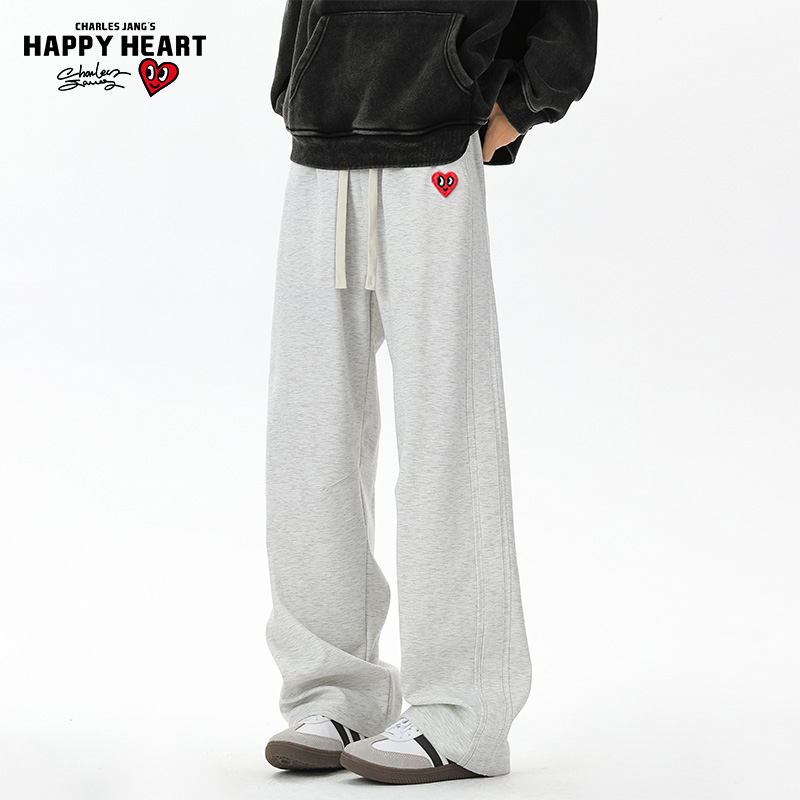 查尔斯桃心纯色cleanfit休闲长裤
