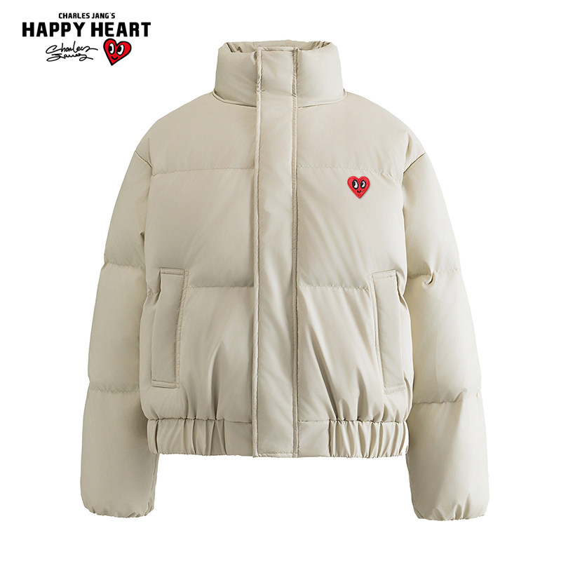查尔斯桃心90白鸭绒羽绒服外套