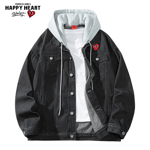 查尔斯桃心爱心牛仔夹克