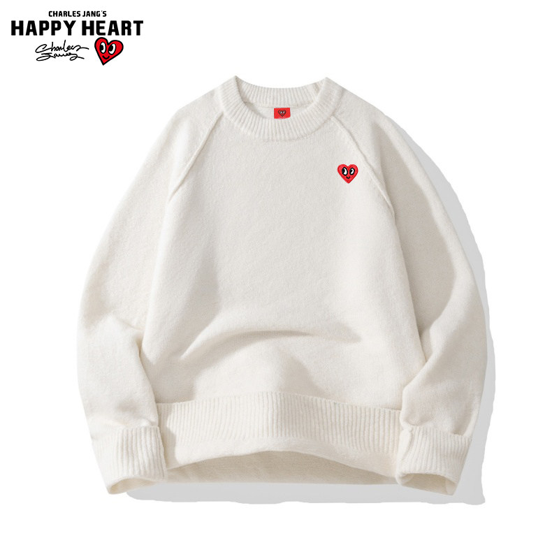 查尔斯桃心 慵懒风拼接毛衣男女秋冬季宽松长袖情侣针织衫打底衫,男装,针织衫/毛衣,淘宝优惠券,粉丝福利购,淘宝优惠卷