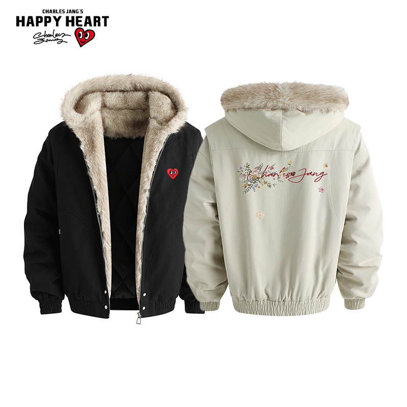 查尔斯桃心座山雕棉服冬季新款