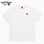 王楚然同款 爱心情侣短袖 查尔斯桃心 纯棉重磅新款 T恤男女 美式