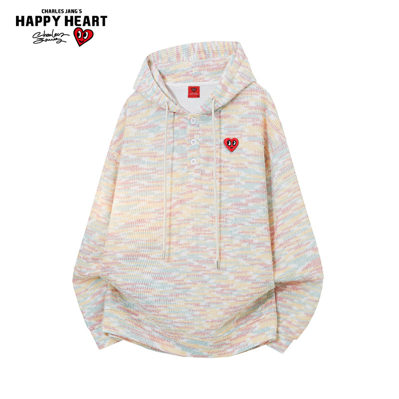 查尔斯桃心彩虹连帽卫衣男女春秋季新款百搭休闲情侣潮牌宽松外套,男装,卫衣,淘宝优惠券,粉丝福利购,淘宝优惠卷