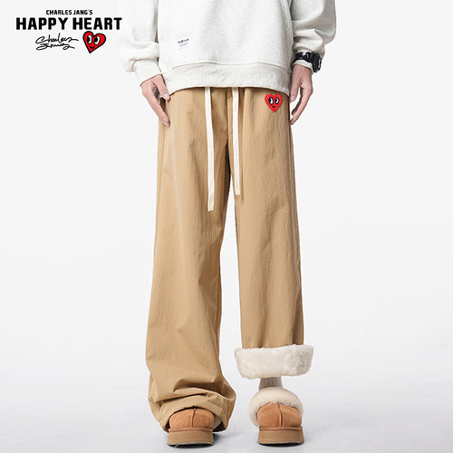 查尔斯桃心爱心加厚休闲裤