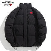 防水保暖加厚面包服 新款 查尔斯桃心 纯色立领棉衣外套男2026冬季