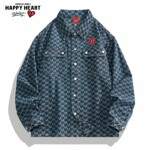 查尔斯桃心 【王楚然同款】老花牛仔夹克男女水洗复古情侣休闲