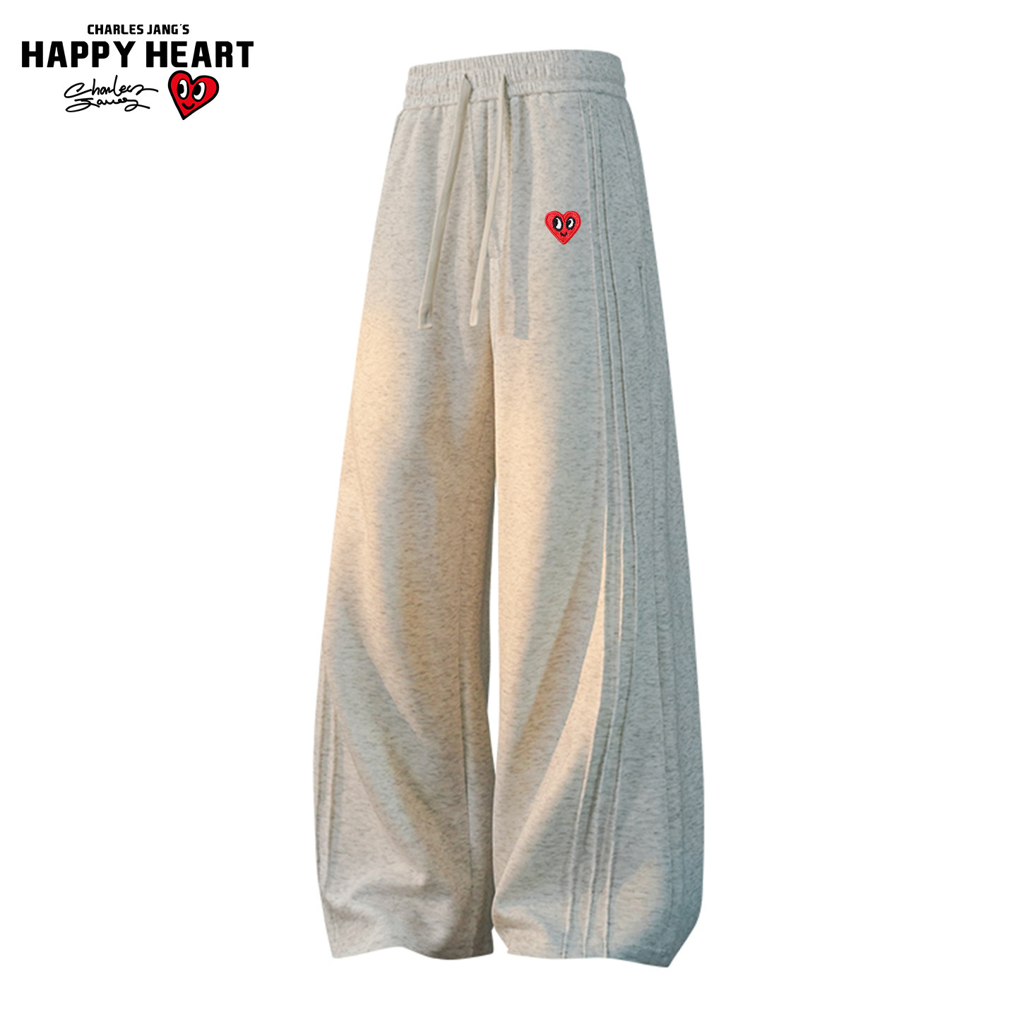 查尔斯桃心 美式重磅卫裤男春秋季新款潮牌宽松直筒运动休闲长裤