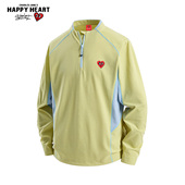 查尔斯桃心三防长袖 半拉链T恤情侣款 宽松舒适百搭休闲运动上衣