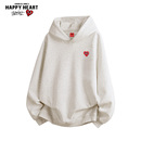 加绒加厚cleanfit外套 2025新款 查尔斯桃心 纯色卫衣男连帽春秋季