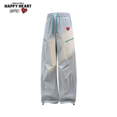 休闲长裤 查尔斯桃心 子男春夏季 网眼宽松直筒工装 美式 褶皱户外裤