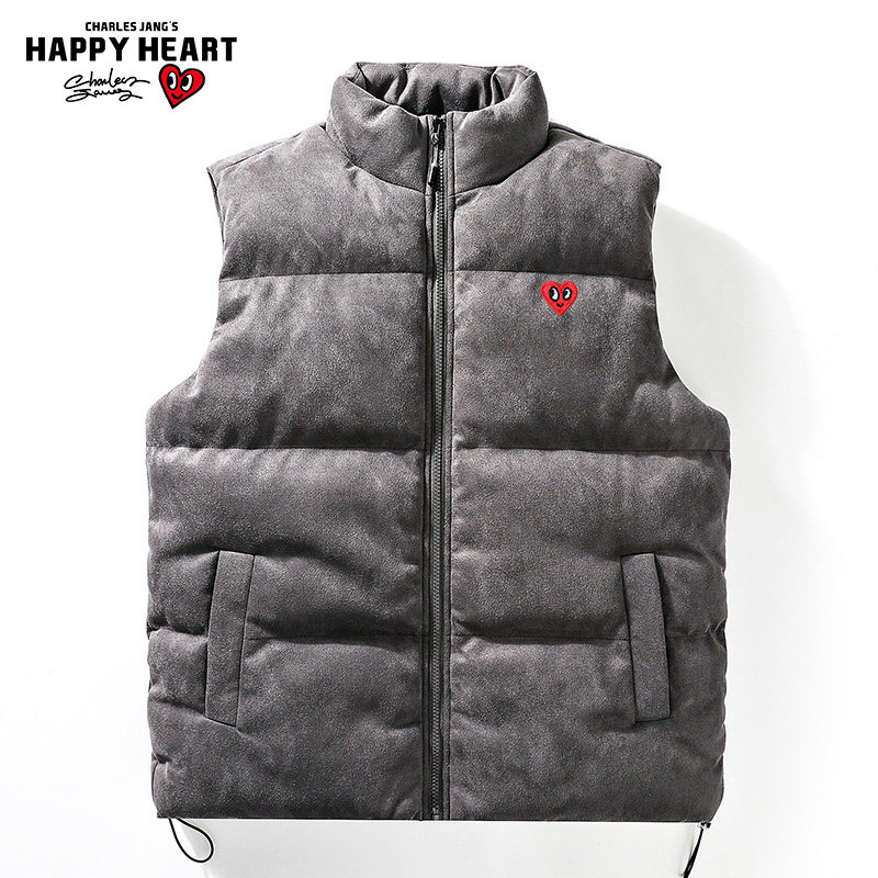 查尔斯桃心 加厚保暖棉服背心男士2025新款冬季宽松立领纯色马甲,男装,常规马甲,淘宝优惠券,粉丝福利购,淘宝优惠卷