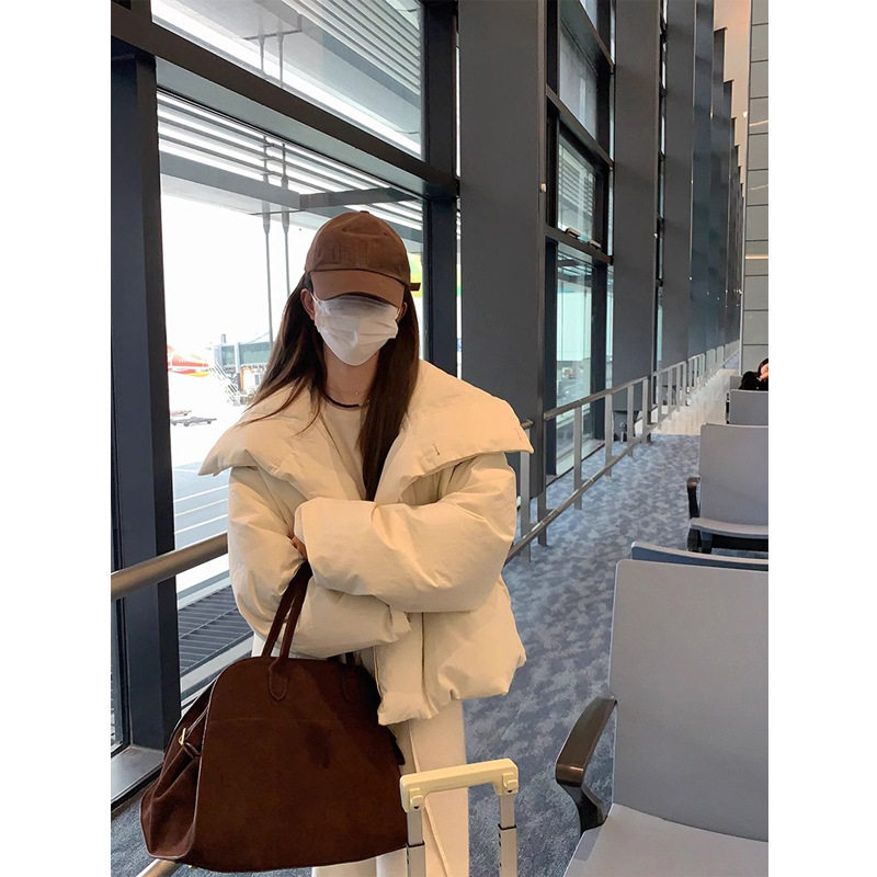 90白鸭绒时髦精要穿的白色短款羽绒服保暖又好看小个子超厚外套女