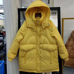 羽绒服女中长款面包服派克服宽松小个子外套轻薄款时尚百搭