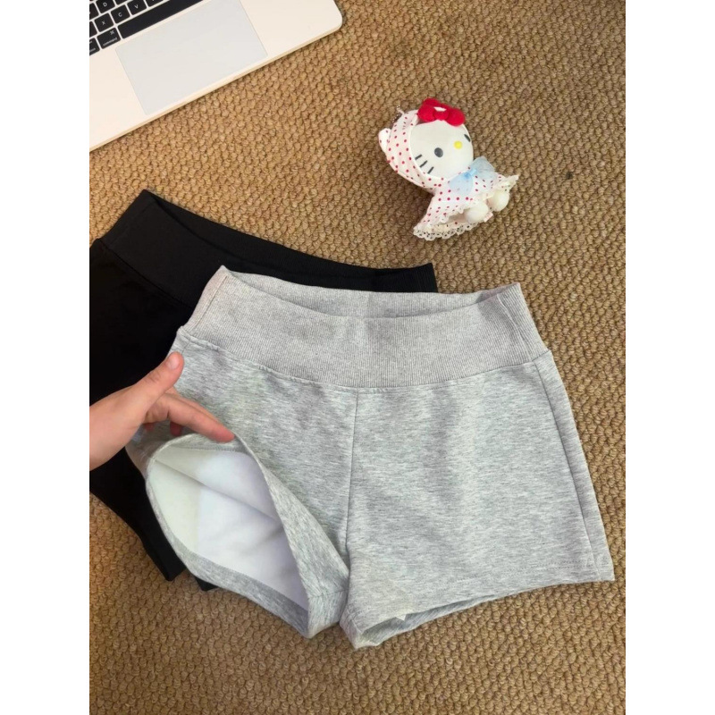 灰色美式辣妹运动短裤子女2025夏季新款修身显瘦外穿低腰休闲裤