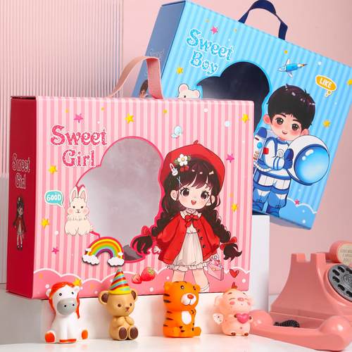 六一儿童节大容量开窗伴手礼空盒