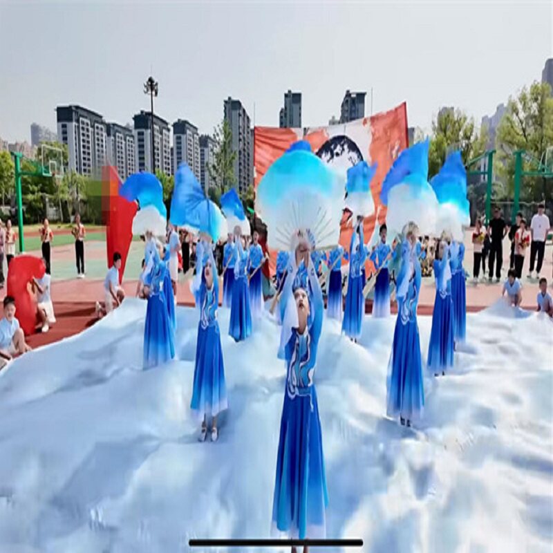 儿童乘风破浪演出服飘逸古典舞群舞大合唱服装少儿运动会表演服
