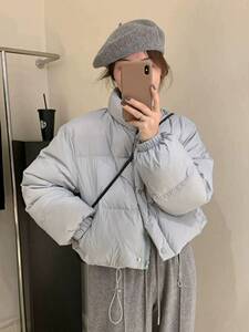 冬季爆款设计感抽绳短款轻薄羽绒服女2023新款加厚小个子保暖外套