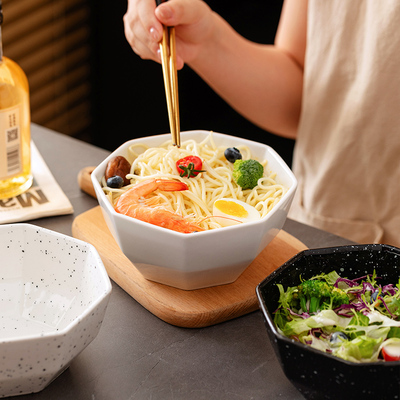 陶瓷八角斗笠大号汤面甜品碗