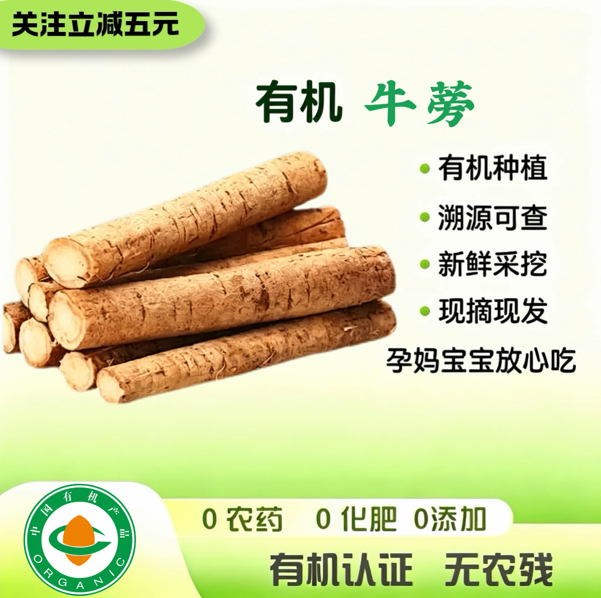 有机认证 有机牛蒡新鲜野生黄金蒡 可榨汁现挖现发自然生长无农残