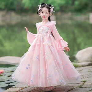 女童汉服襦裙中国风薄款古装演出服公主裙新款儿童唐装连衣裙春装