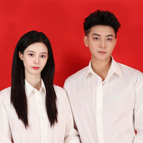 领证登记情侣装白衬衫国风衣服大码拍照定制结婚照刺绣证件照长袖