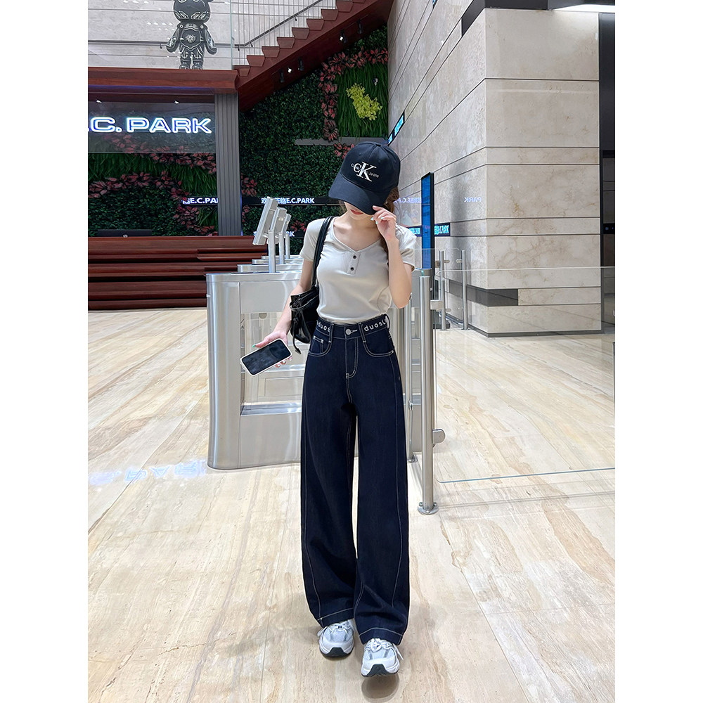 王家有鱼小个子夏季薄款莱赛尔阔腿裤丹宁色新款窄版阔腿牛仔裤女,女装/女士精品,牛仔裤,淘宝优惠券,粉丝福利购,淘宝优惠卷