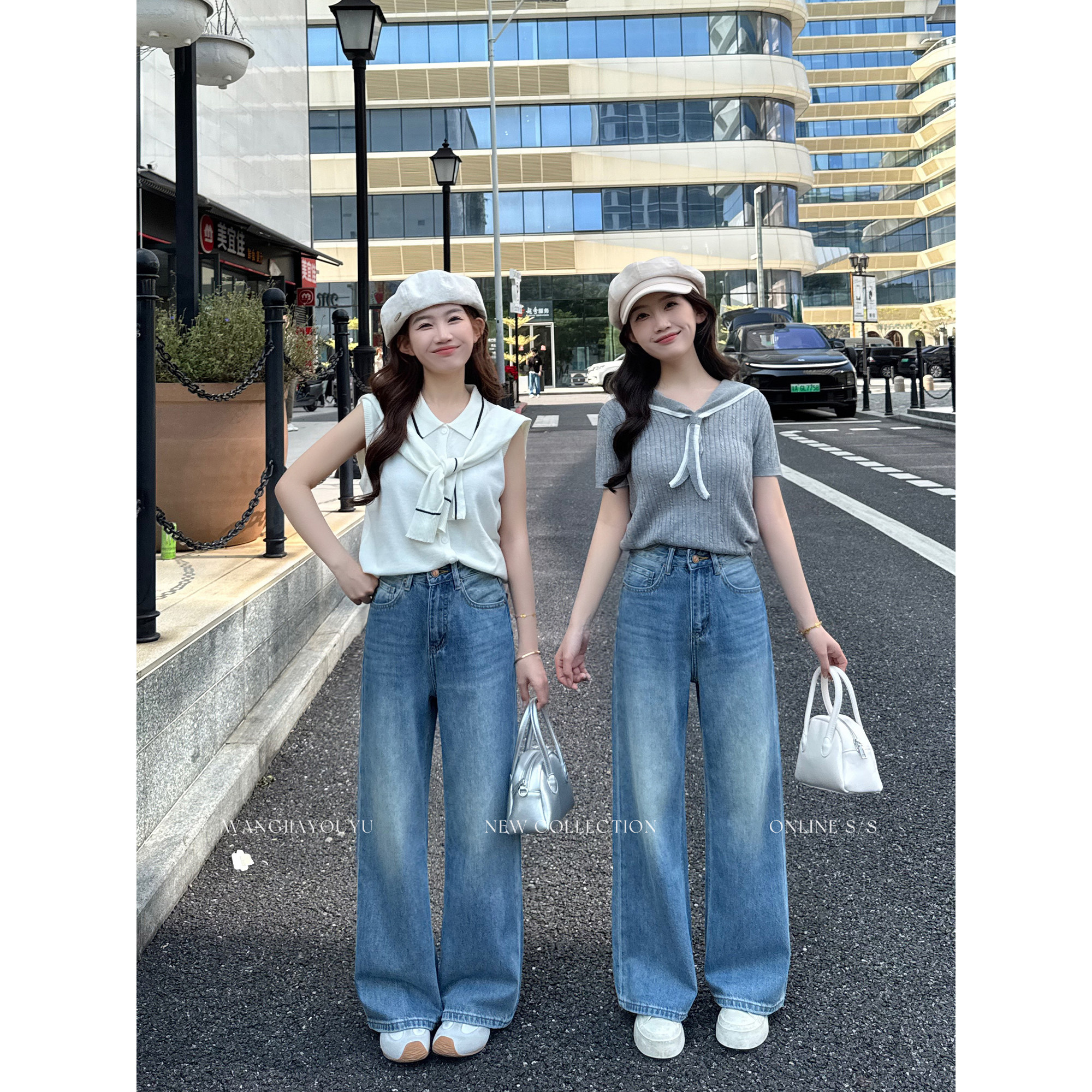 王家有鱼【大姚小姚】小个子复古直筒阔腿裤女2026夏季百搭牛仔裤