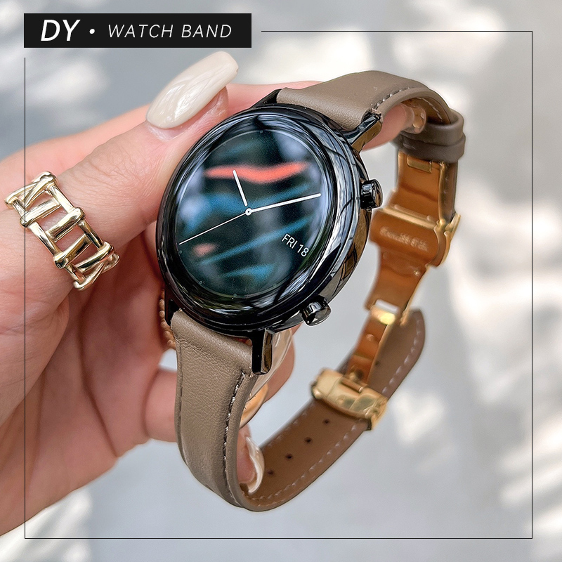 度渔适用华为手表GT3表带小蛮腰watch3pro真皮柔软GT2pro手表带GT Runner金属蝴蝶扣GT1女士荣耀Magic2小羊皮使用感如何?