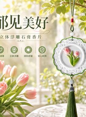 郁见美好石膏香挂立体浮雕花香调2026新款原创自然芳香居家香薰