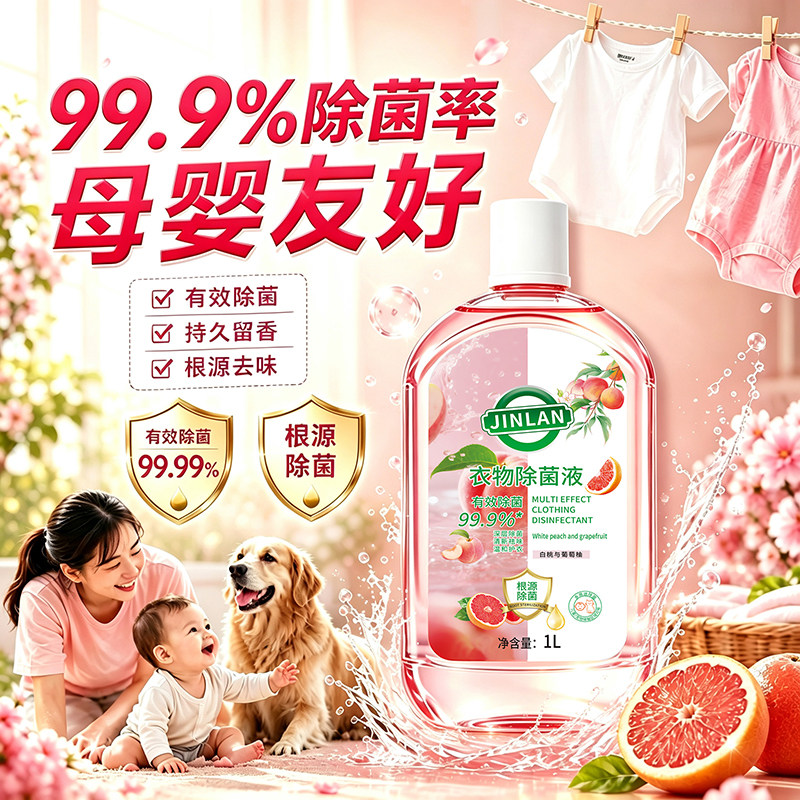 衣物除菌液洗女士内衣内裤去异味持久留香宠物家居除菌剂99.9%