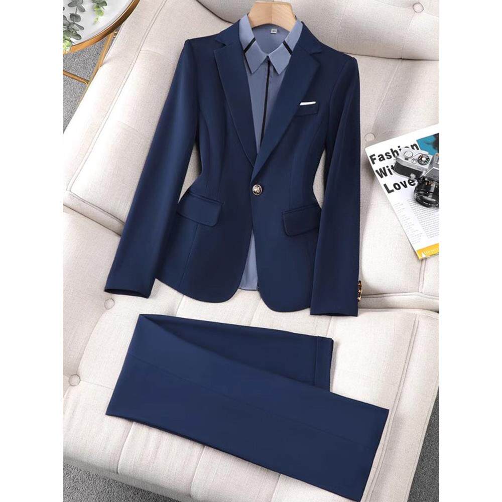 职业套装女2025春秋冬公务员面试正装前台工装气质西装外套工作服