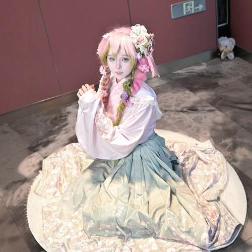 甘露寺蜜璃cos服甘露寺蜜璃日轮刀甘露寺蜜璃cos服甘露寺蜜璃假发