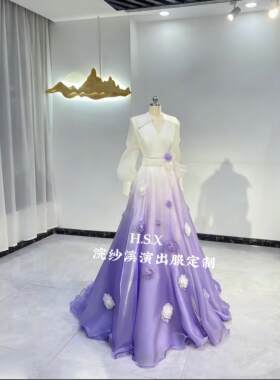 2026新款重工花朵礼服美声艺考服装舞台唱歌表演服民歌女演出服女