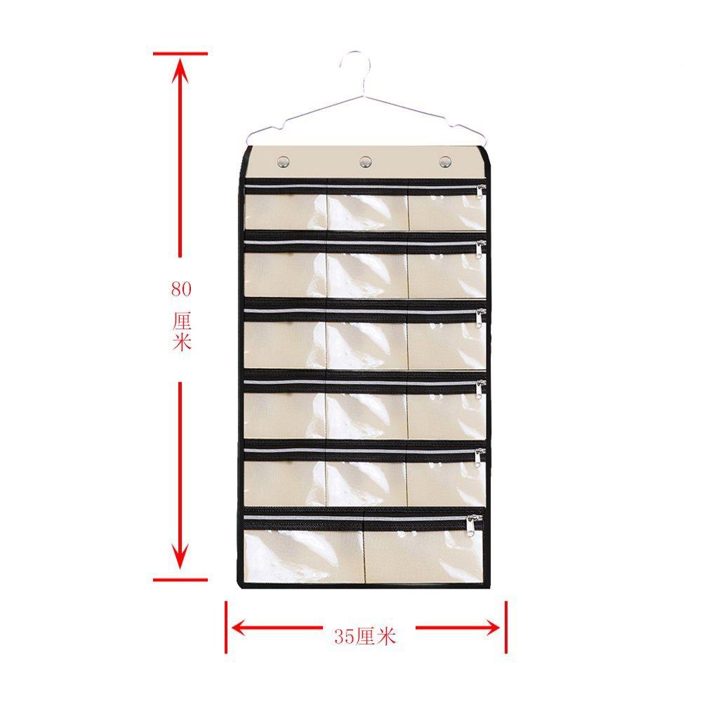带拉链双面明衣柜收纳袋挂IBA袋墙挂式项宝首饰饰品戒指透链珠储