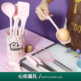 0100件纹套不粘锅胶铲大理石品级硅胶厨具硅套 硅胶锅铲汤食勺1QX