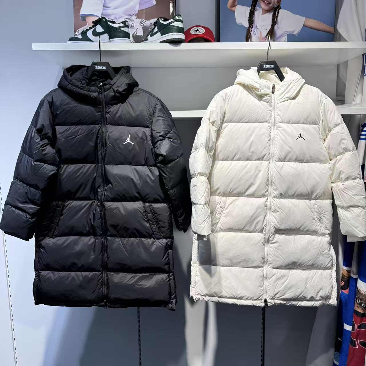 乔丹儿童三防连帽中长款羽绒服