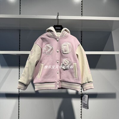 Converse匡威正品童装25年春款女童连帽棒球服夹克外套CV2512084