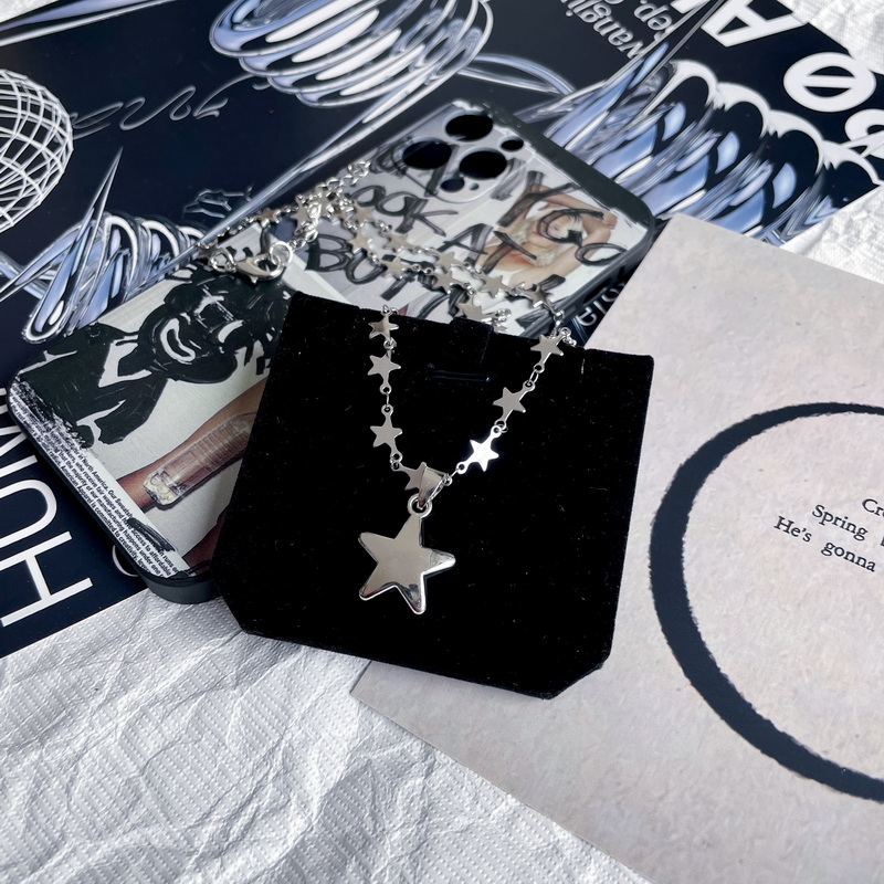 ins钛钢星星小众设计项链