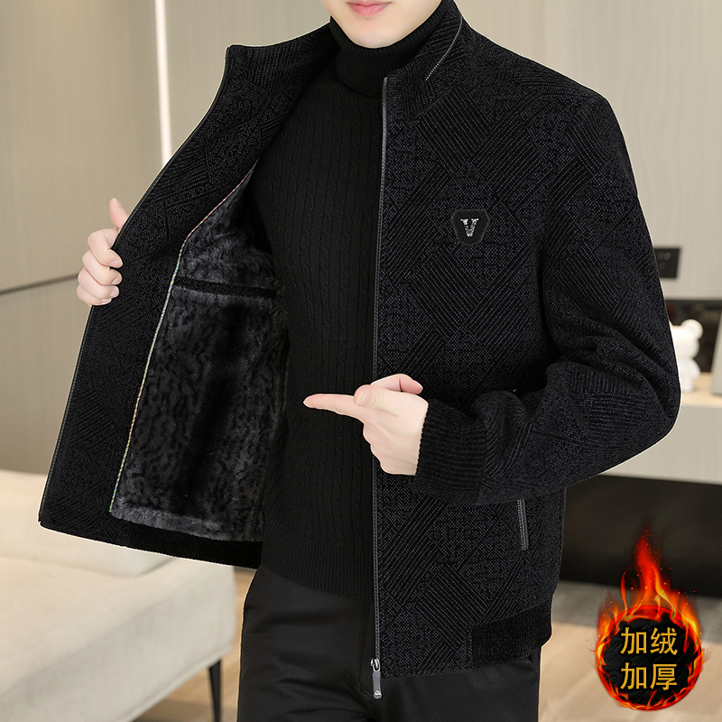 高端男士短款毛呢外套秋冬季2025加绒加厚保暖舒适帅气冬装呢子潮