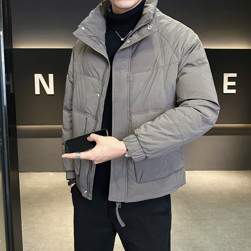 高端轻薄羽绒服男士2025冬季新款时尚帅气立领羽绒衣短款休闲外套