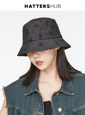 帽仕汇KEYONE帽子女春夏全棉渔夫帽精美龙头刺绣遮阳帽显脸小盆帽