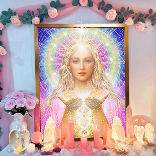 维纳斯女神画像水晶祭坛画丰盛爱与财富挂画冥想画Venus Goddess