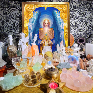 大天使画像麦可Michael照片挂画祭坛画冥想画丰盛富裕灵气装饰画