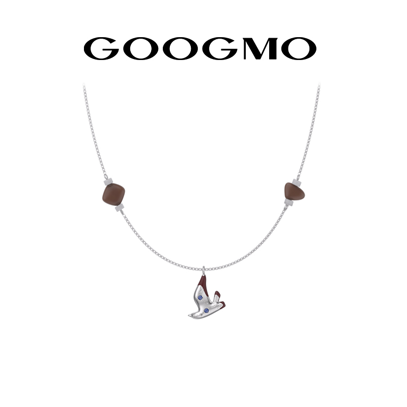 【新品】GOOGMO项链女轻奢小众设计飞鸟配饰简约玛瑙锁骨链
