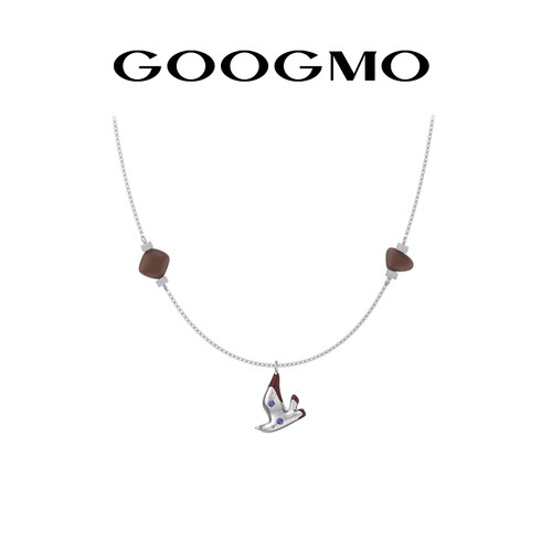 【新品】GOOGMO项链女轻奢小众设计飞鸟配饰简约玛瑙锁骨链