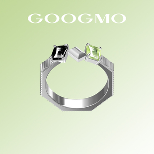 估莫GOOGMO微光系列个性 冷淡风指环 撞色戒指小众设计高级感时尚