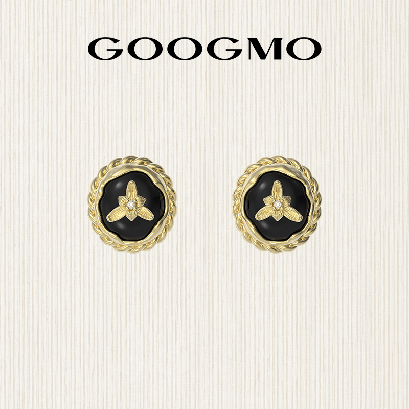 时尚耳钉GOOGMO玛瑙贝母女