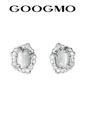GOOGMO丁达尔系列猫眼石耳钉女轻奢耳环小众设计百搭精致气质耳饰